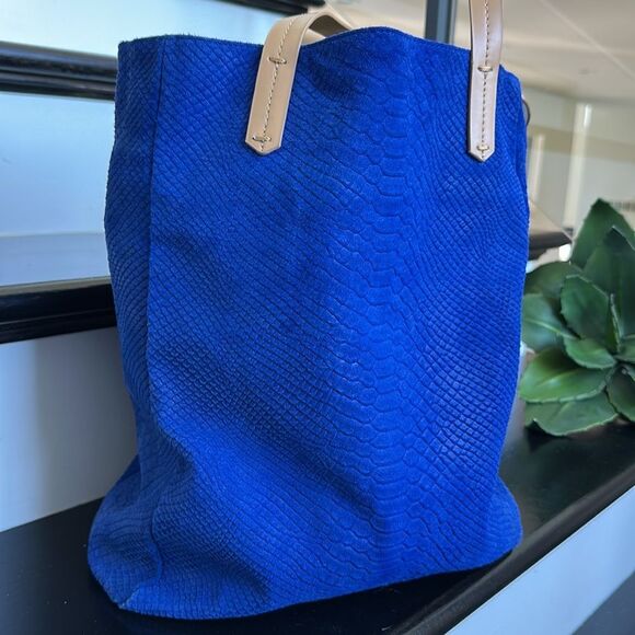 Kelsi Dagger Genuine Leather Royal Blue Tote Bag shoulder purse soft luxurious - Picture 4 of 10